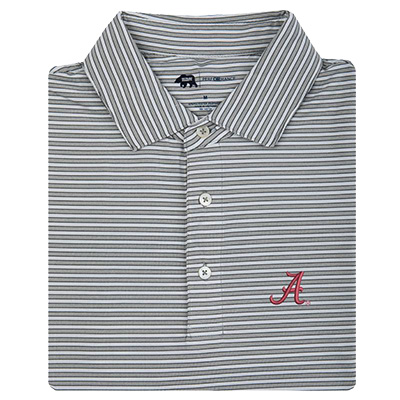 Alabama Script A Mulligan Stripe Performance Polo