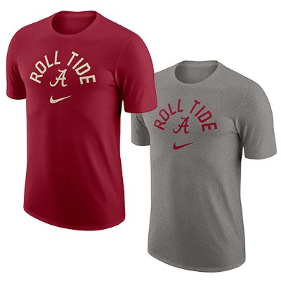 Alabama Roll Tide Script A Short Sleeve Cotton University Crew T-Shirt