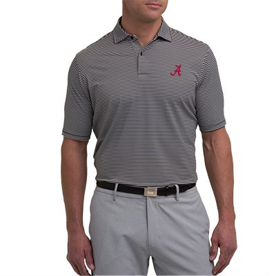 Alabama Script A Owens Stripe Polo