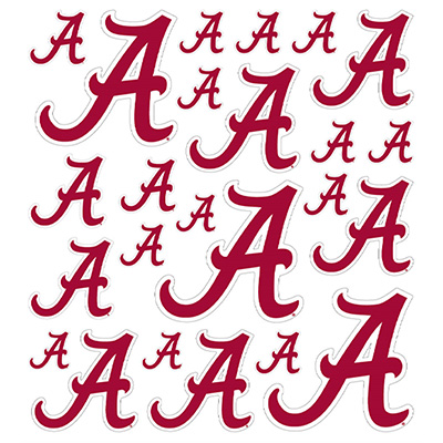    Alabama Script A Sticker Sheet