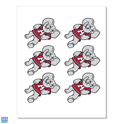 Alabama Big AL Set Of 6 Decals