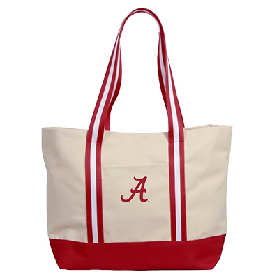 Alabama Script A Canvas Boat Tote