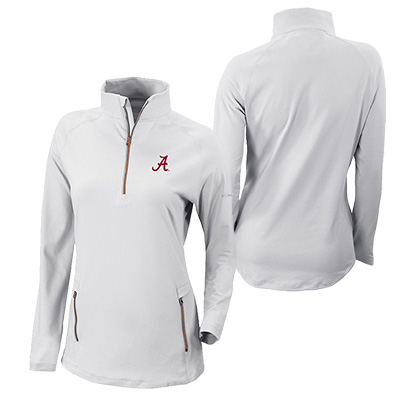ALABAMA SCRIPT A OMNI-WICK OUTWARD NINE 1/4 ZIP PULLOVER