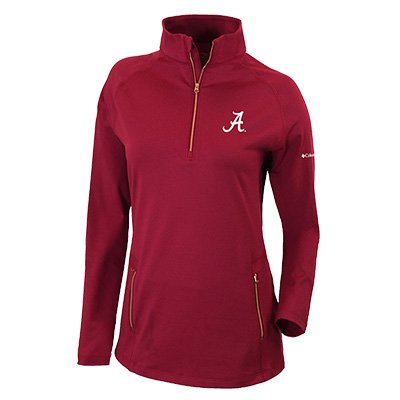 ALABAMA SCRIPT A OMNI-WICK OUTWARD NINE 1/4 ZIP PULLOVER