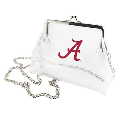 Alabama Script A Clear Kiss Lock Bag