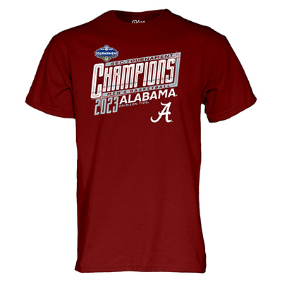            Alabama Crimson Tide Script A 2023 SEC Basketball Tournament Champions Locker Room T-Shirt
