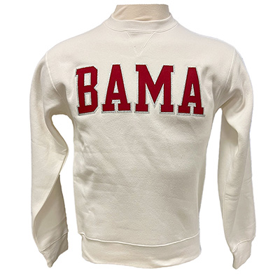 BAMA GLITTER BIG COTTON CREW SWEATSHIRT