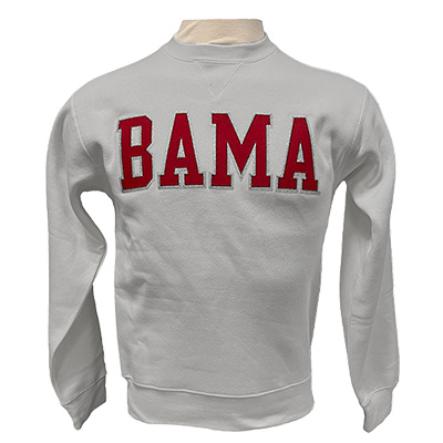 BAMA GLITTER BIG COTTON CREW SWEATSHIRT