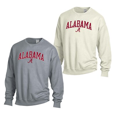 Alabama Over Script A Comfort Wash Fleece Crew