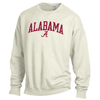 ALABAMA OVER SCRIPT A COMFORT WASH FLEECE CREW