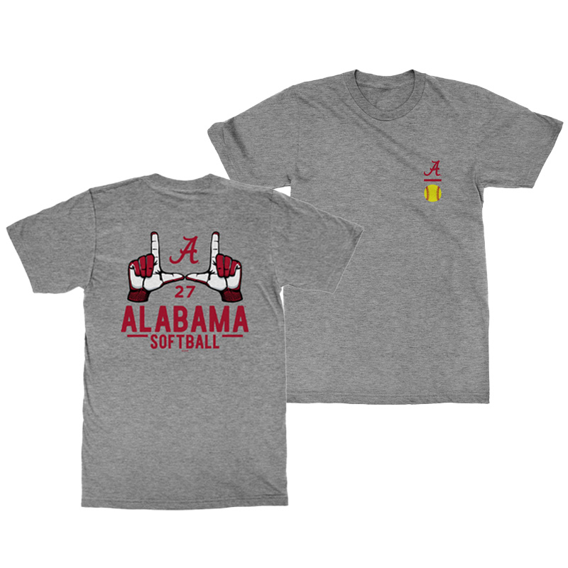 Alabama Softball Team 27 Batting Gloves T-Shirt (SKU 13856298102)