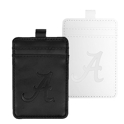 Alabama Script A Leatherette Vertical ID Keytag