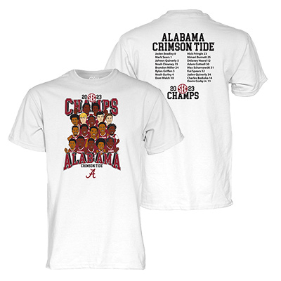           Alabama Crimson Tide Script A 2023 SEC Men's Basketball Champ Player T-Shirt
