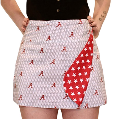 ALABAMA SCRIPT A REVERSIBLE WRAP SKIRT