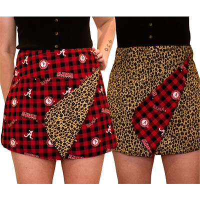 Alabama Crimson Tide Logo Reversible Buffalo Check Wrap Skirt