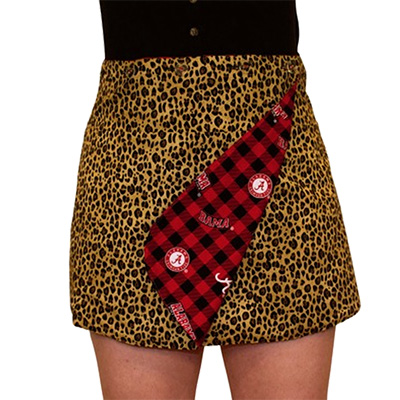 ALABAMA CRIMSON TIDE LOGO REVERSIBLE BUFFALO CHECK WRAP SKIRT