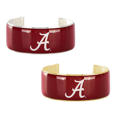Alabama Script A Art Deco Cuff Bracelet