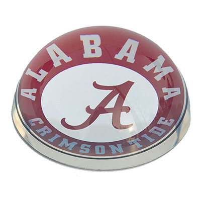 Alabama Circle Logo Round Dome Crystal Paperweight