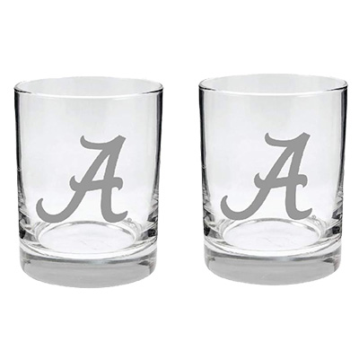 Alabama Script A Double Old Fashioned Glasses And Canister Set