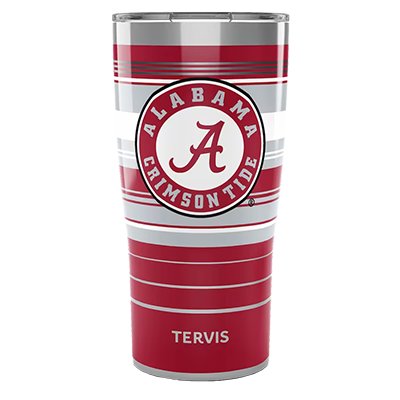 Alabama Circle Logo Hype Stripes Stainless Tumlber With Slider Lid