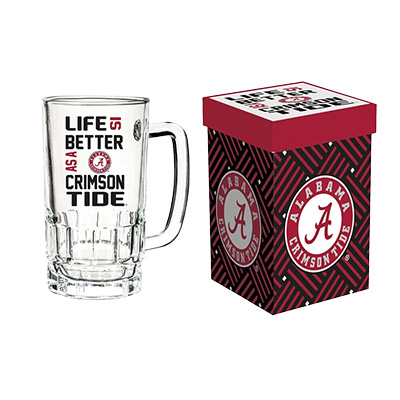 Life Is Better As A Crimson Tide Glass Tankard Cup With Gift  Box