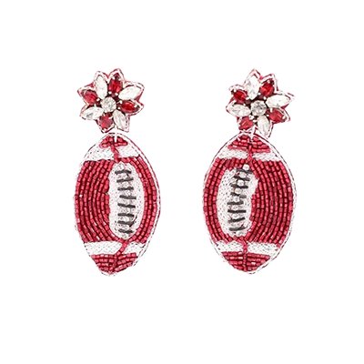 Field Goal Embellished Football Earring