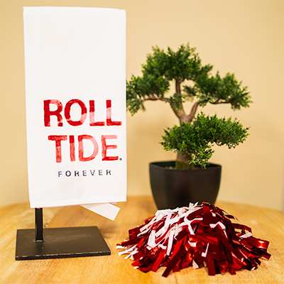 Watercolor Motto Forever-Alabama Tea Towel