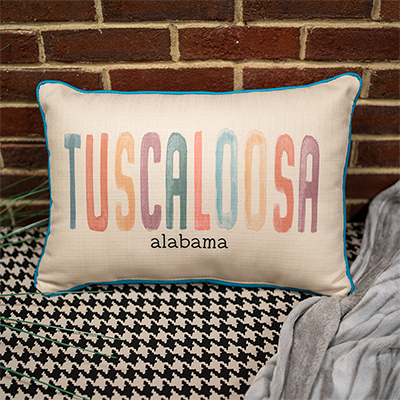 Tuscaloosa Alabama Block Pastel Pillow With Accent
