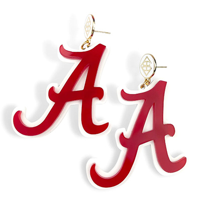 Alabama Script A Acrylic  Earrings