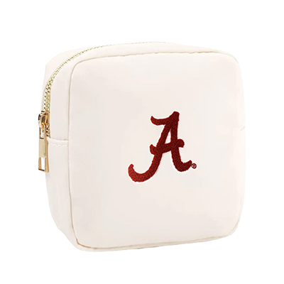 Alabama Script A Chenille Nylon Pouch