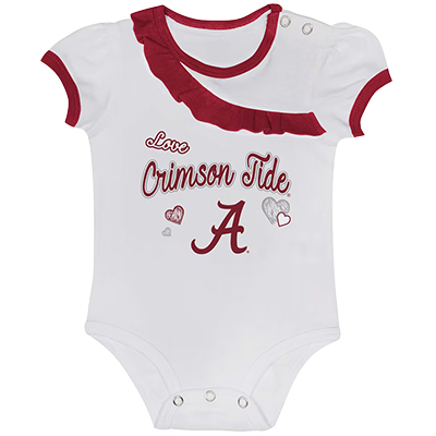 ALABAMA CRIMSON TIDE LOVE MY TEAM SHORT SLEEVE CREEPER AND SKIRT SET