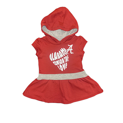Alabama Crimson Tide Team Love Hooded Dress