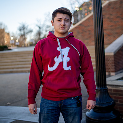 Alabama Script A Applique Victory Pullover Hood