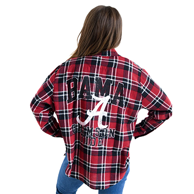 ALABAMA MEYER MASCOT OVERSIZED PLAID SHIRT