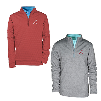 Alabama Script A Sterling 1/4 Zip Honeycomb Pullover