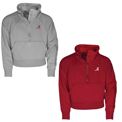 Alabama Script A Dawn 1/2 Zip Cropped Fleece