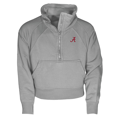 ALABAMA SCRIPT A DAWN 1/2 ZIP CROPPED FLEECE