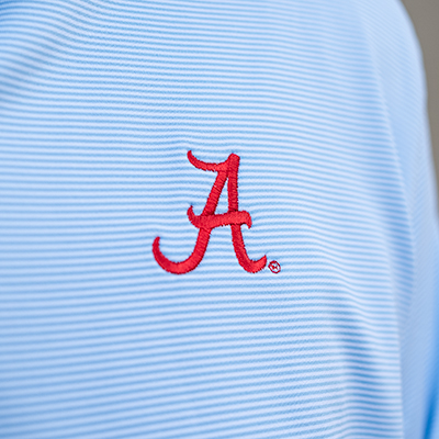 ALABAMA SCRIPT A PERTH MINI STRIPE PERFORMANCE QUARTER ZIP
