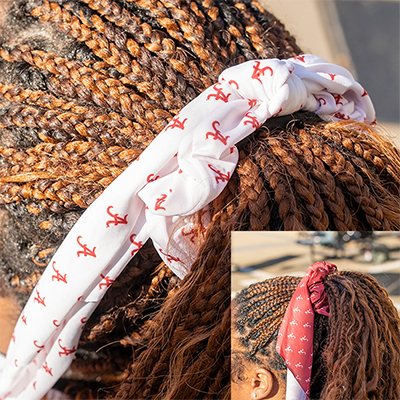 Alabama Repeating Script A Scrunchie Scarf