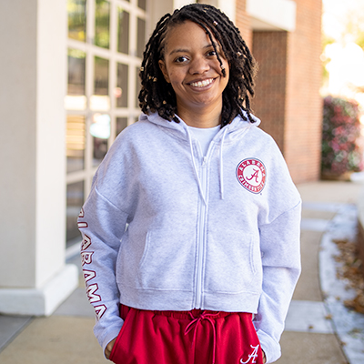 Alabama Cropped Full Zip Hoodie