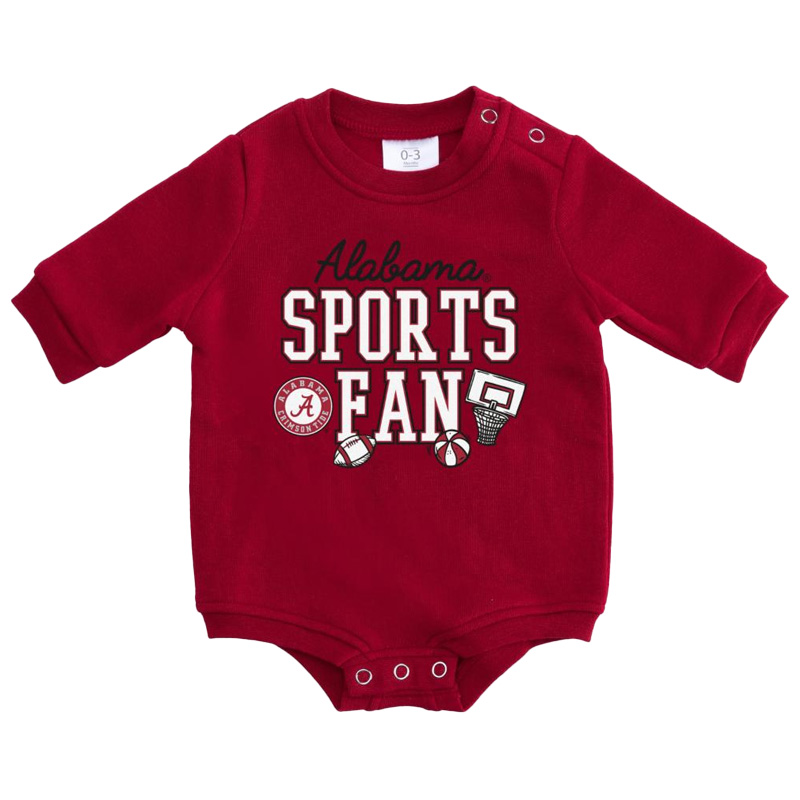 Alabama Sports Fan Baby Fleece Onesie - main view