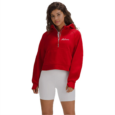 SCUBA OVERSIZED HALF ZIP HOODIE WITH ALABAMA