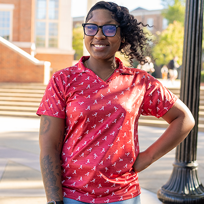 Alabama Women's Repeating Script A Saturday Polo