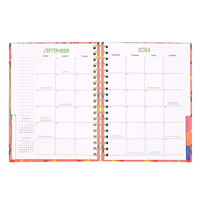 BANDO 2024-2025 LARGE 17 MONTH PLANNER - TULIPS PINK