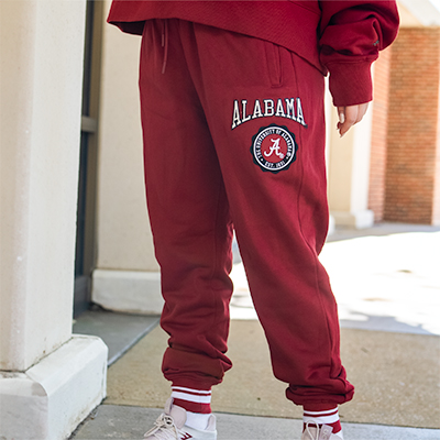 Alabama Crest Emblem Rib Fleece Sweatpant