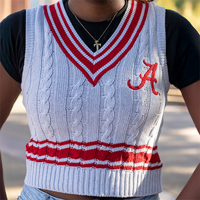 Alabama Script A Renew Women's Cable Knit Vest