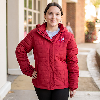 Alabama Script A Read Minds Packable Puffer Full Snap Jacket