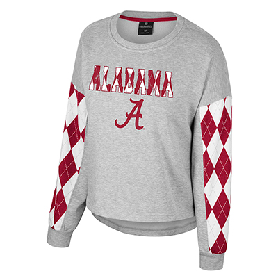 Bama Script A Dealio Scoop Neck Argyle Pullover