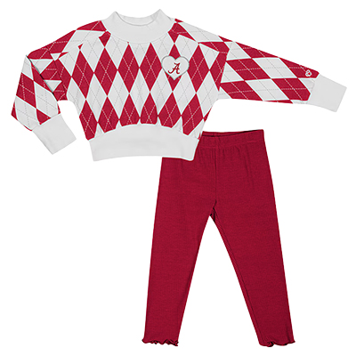 Alabama Heart Script A Dealio Argyle Sweeater And Legging Set