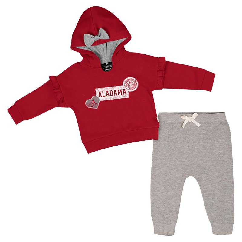 Alabama Crimson Tide Patches Hooded Fleece And Pant Set